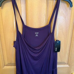 NWT JCPenney a.n.a Sleeveless Cowl Neck Spaghetti Stap Dress Mysterious Purple